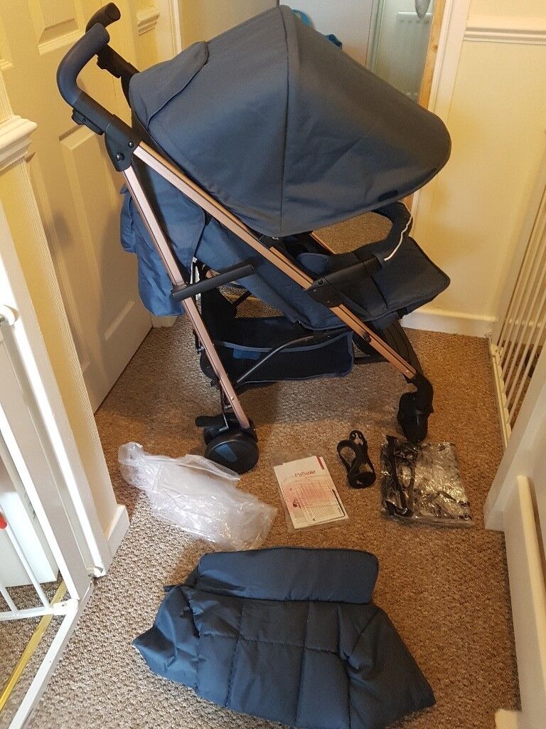 my babiie rose gold and navy stroller
